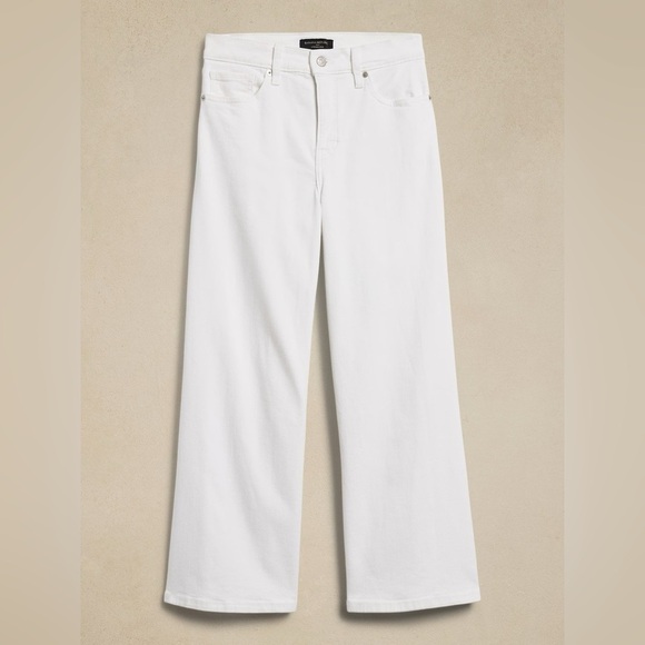NWT! Banana Republic Pure White High-Rise Wide-Leg Crop Jean - Multiple 💙 - Picture 4 of 4